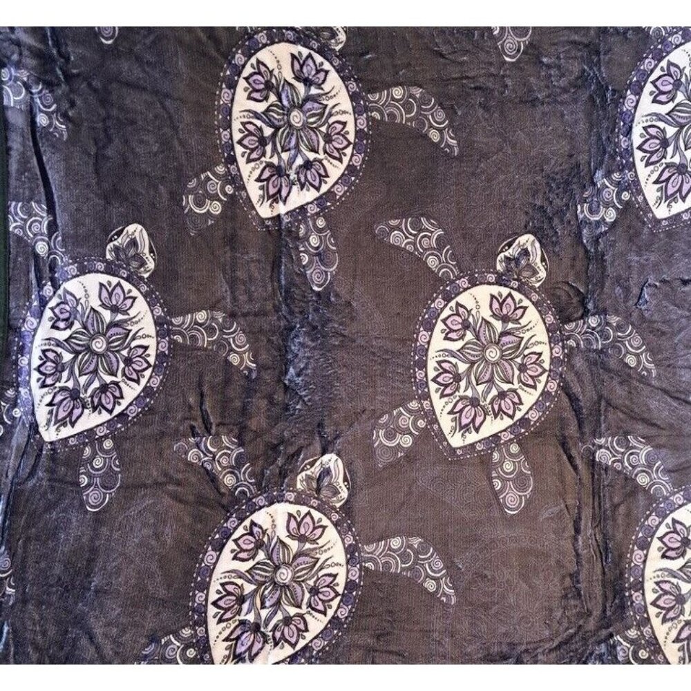 New Purple Sea Turtle Plush Fleece Throw Gift Blanket Sherpa Turtles SOFT Ocean - Picture 2 of 5